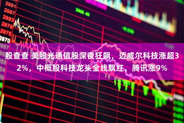 股查查 美股光通信股深夜狂飙，迈威尔科技涨超32%，中概股科技龙头全线飘红，腾讯涨9%